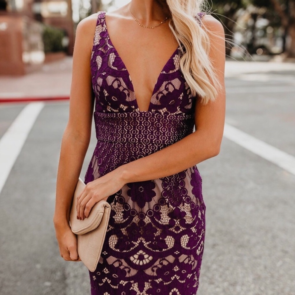 Vici collection NWT lace purple dress size Large